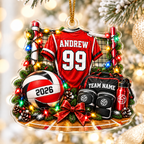 Personalized Soccer Jersey Christmas Ornament