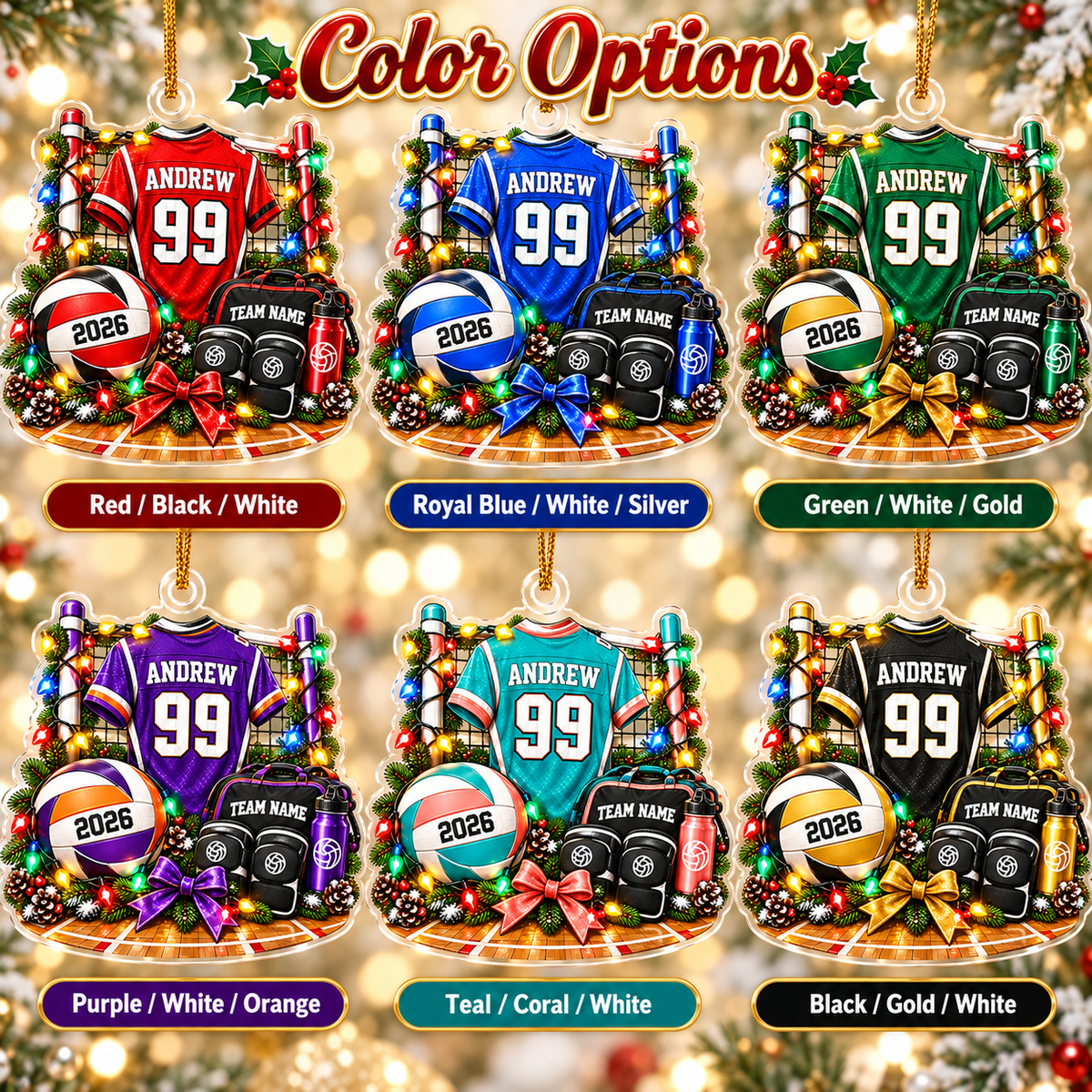 Personalized Soccer Jersey Christmas Ornament – view 3