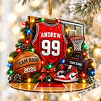 Personalized Basketball Jersey Christmas Ornament