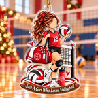 Personalized Volleyball Girl Christmas Ornament
