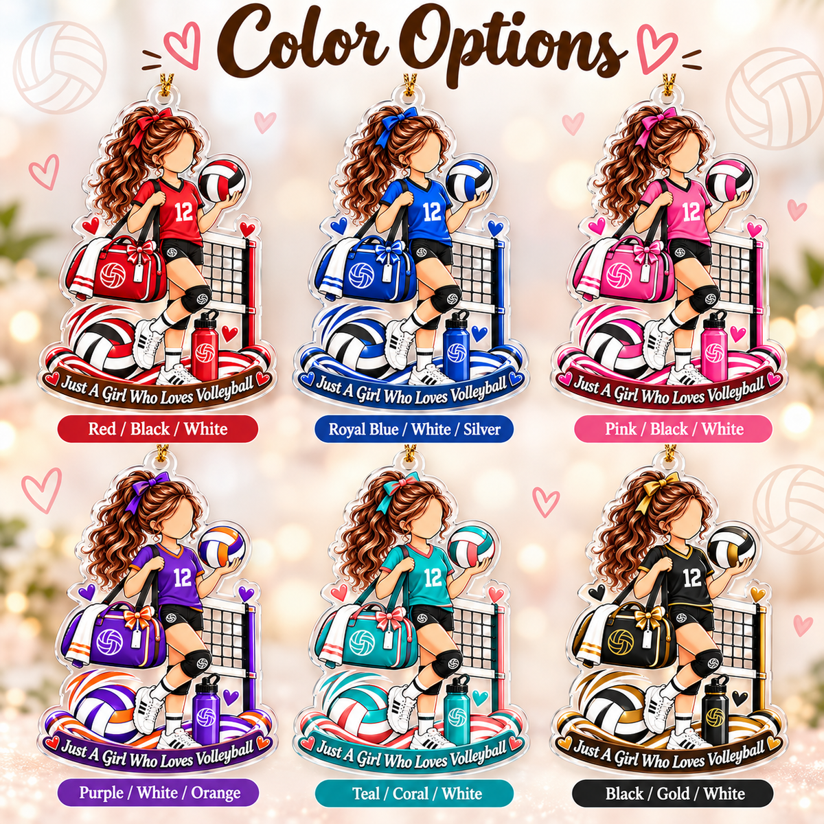 Personalized Volleyball Girl Christmas Ornament – view 5