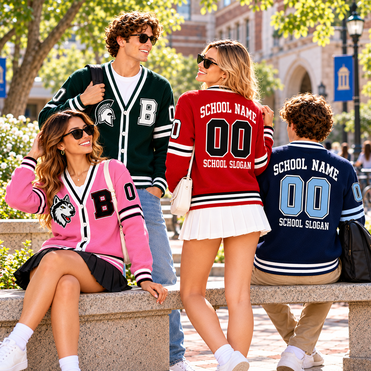 Personalized Game Day Cardigan Sweater, Custom Campus Spirit Wear