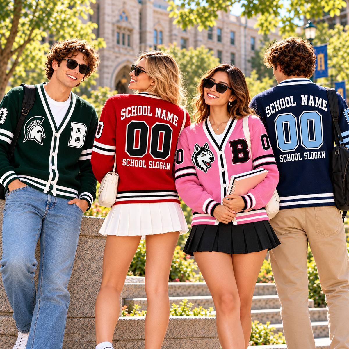 Personalized Game Day Cardigan Sweater, Custom Campus Spirit Wear