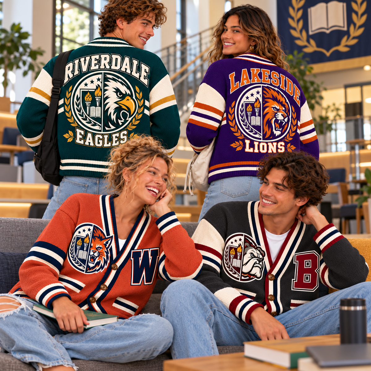Personalized Game Day Varsity Cardigan, Custom School Spirit Wear