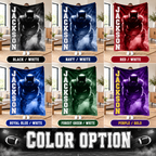Personalized Football Player Name Blanket, Custom Game Day Fleece Throw