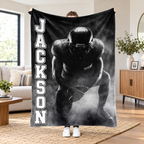 Personalized Football Name Fleece Blanket, Senior Night Player Gift