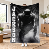 Personalized Football Name Fleece Blanket, Senior Night Player Gift