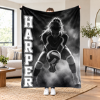 Personalized Volleyball Stadium Blanket, Custom Game Day Fleece Throw
