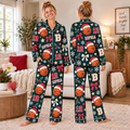 Custom Basketball Christmas Pajamas, Team Holiday Satin Sleepwear