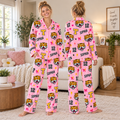 Custom Varsity Letter Pajamas Set, Mascot School Spirit Sleepwear