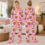 Custom Varsity Letter Pajamas Set, Mascot School Spirit Sleepwear
