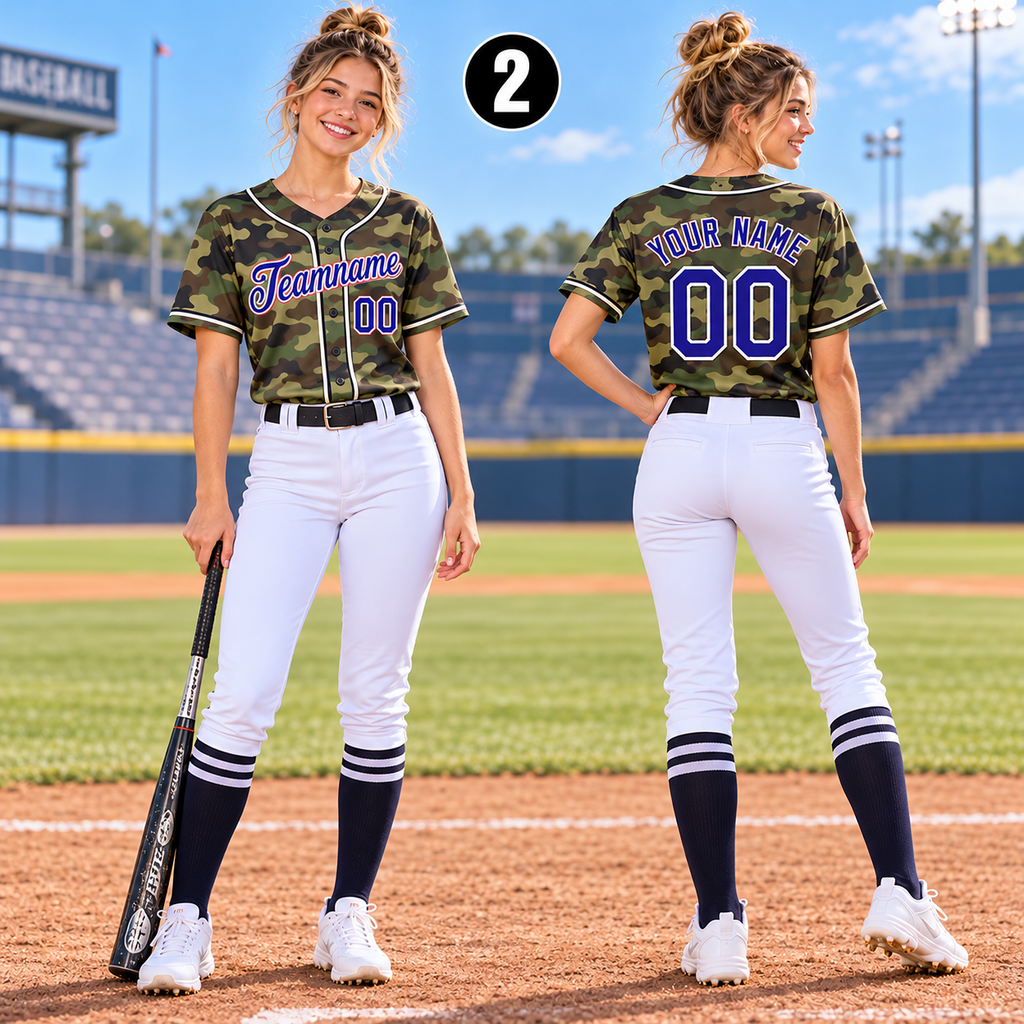 Personalized Camo Baseball Jersey, Proud Team Player & Fan Gift