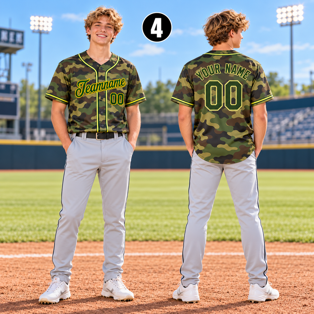 Personalized Camo Baseball Jersey, Proud Team Player & Fan Gift