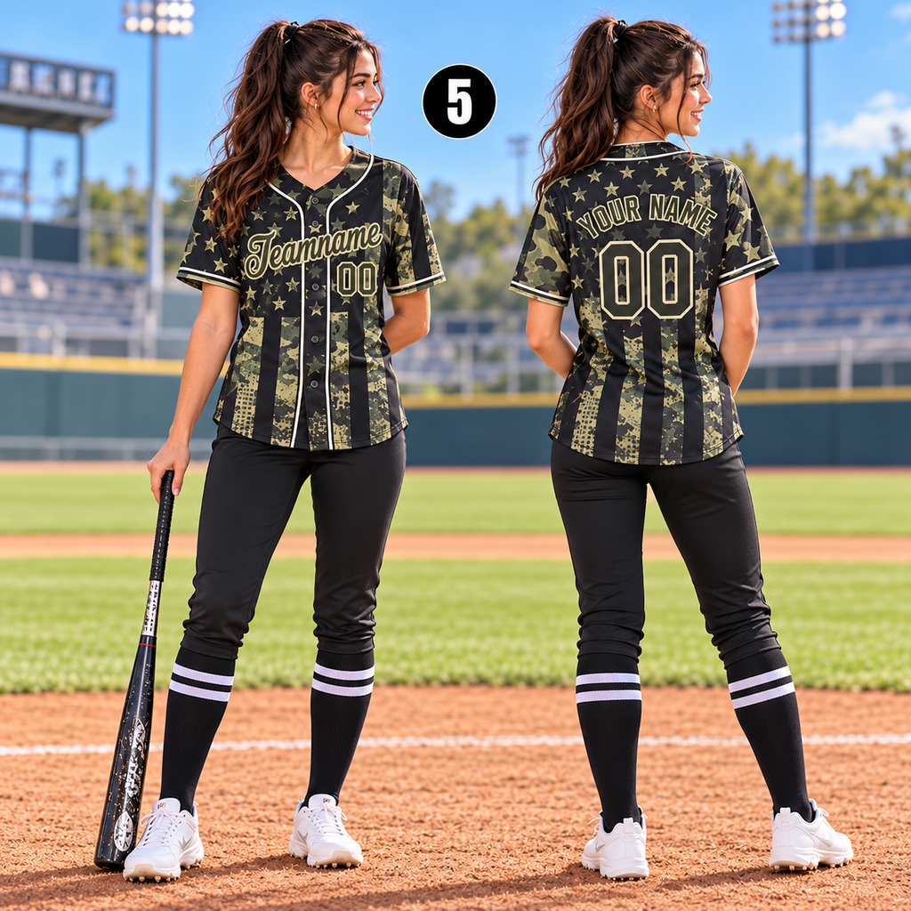 Personalized Camo Baseball Jersey, Proud Team Player & Fan Gift