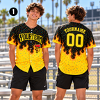 Personalized Fire Flame Baseball Jersey, Custom Player & Fan Gift
