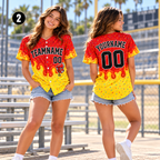 Personalized Fire Flame Baseball Jersey, Custom Player & Fan Gift