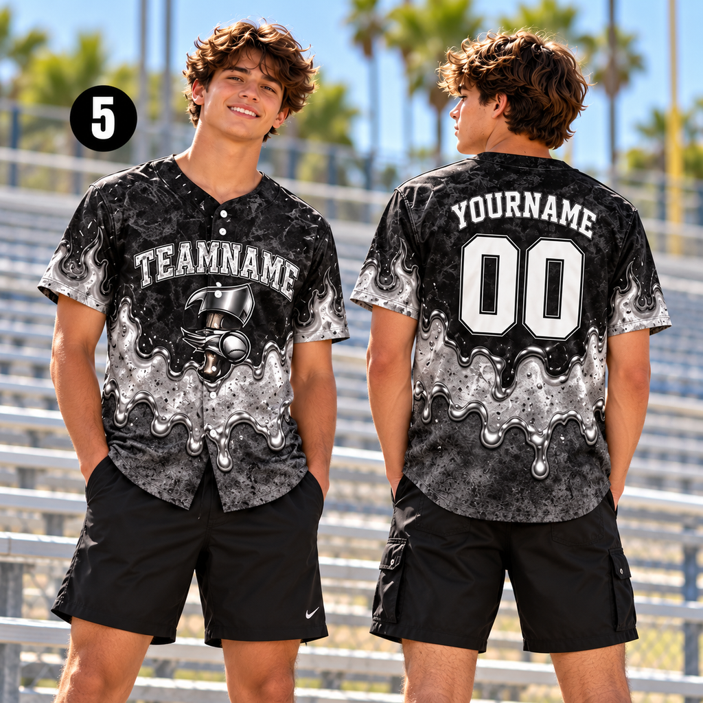 Personalized Fire Flame Baseball Jersey, Custom Player & Fan Gift