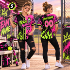Personalized Neon Baseball Jersey, Game Day Athletic Team Uniform