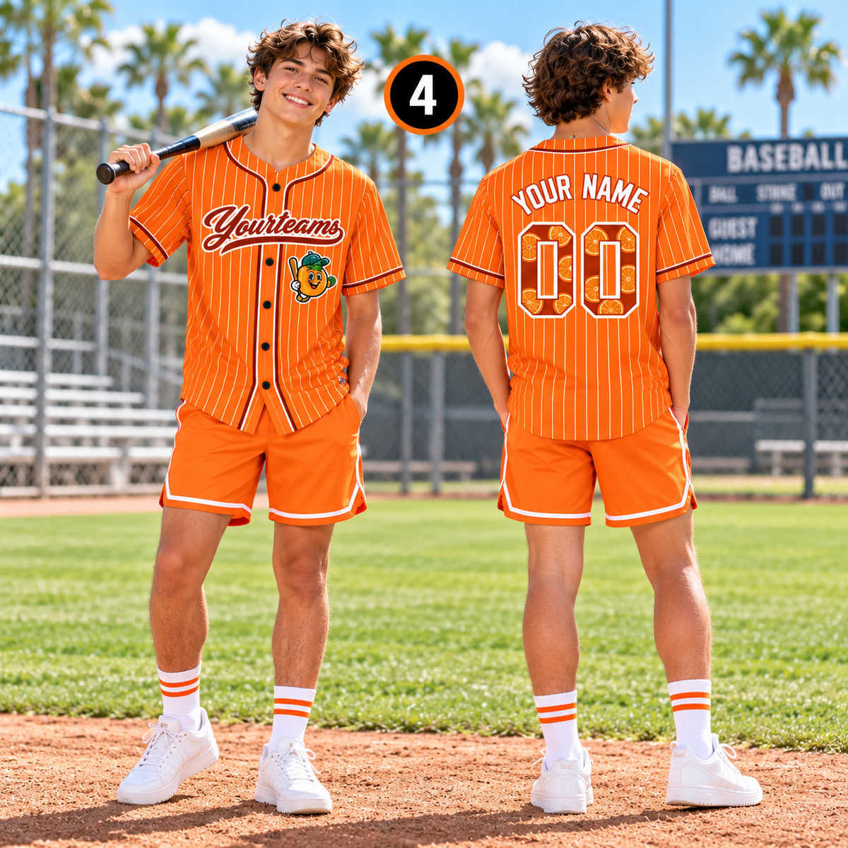 Personalized Fruit Mascot Baseball Jersey, Custom Player & Fan Gift