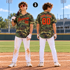 Personalized Camo Baseball Jersey, Custom Game Day Team Uniform