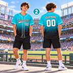 Personalized Ombre Baseball Jersey, Custom Team Spirit Player & Fan Gift