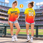 Personalized Ombre Baseball Jersey, Custom Team Spirit Player & Fan Gift