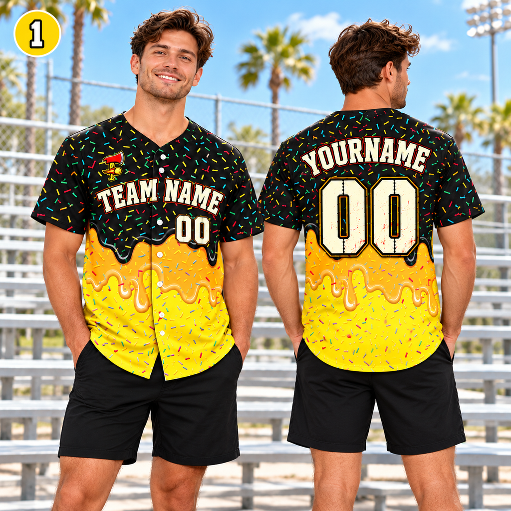 Personalized Ice Cream Drip Baseball Jersey, Proud Player & Fan Gift