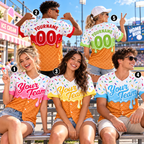 Personalized Ice Cream Drip Baseball Jersey, Game Day Team Spirit Uniform