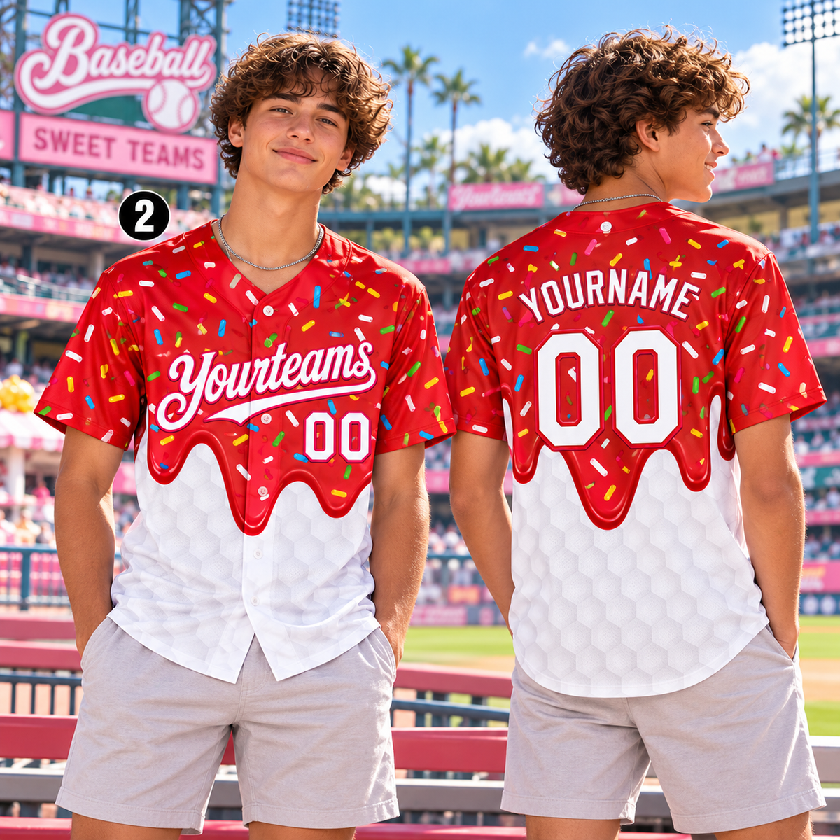Personalized Ice Cream Drip Baseball Jersey, Sweet Team Player Gift