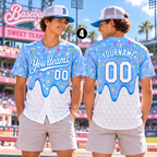 Personalized Ice Cream Drip Baseball Jersey, Sweet Team Player Gift