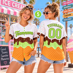 Personalized Ice Cream Drip Baseball Jersey, Game Day Sweet Uniform