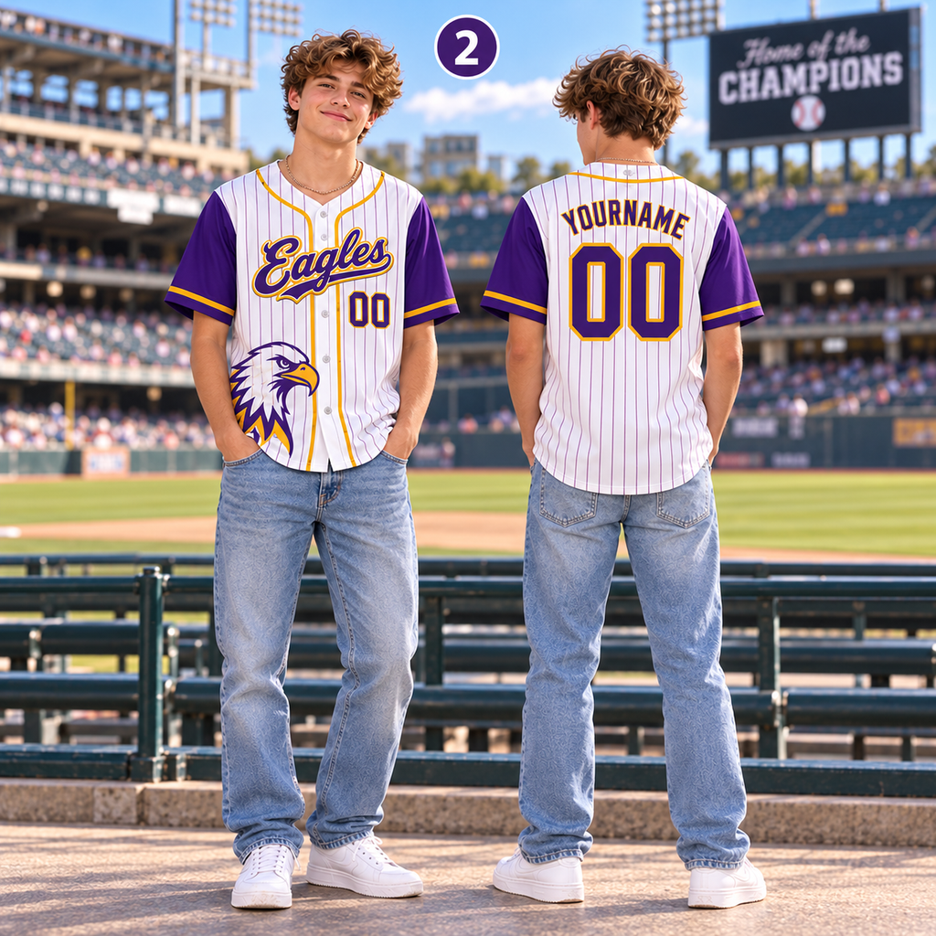 Personalized Pinstripe Baseball Jersey, Custom Game Day Team Uniform