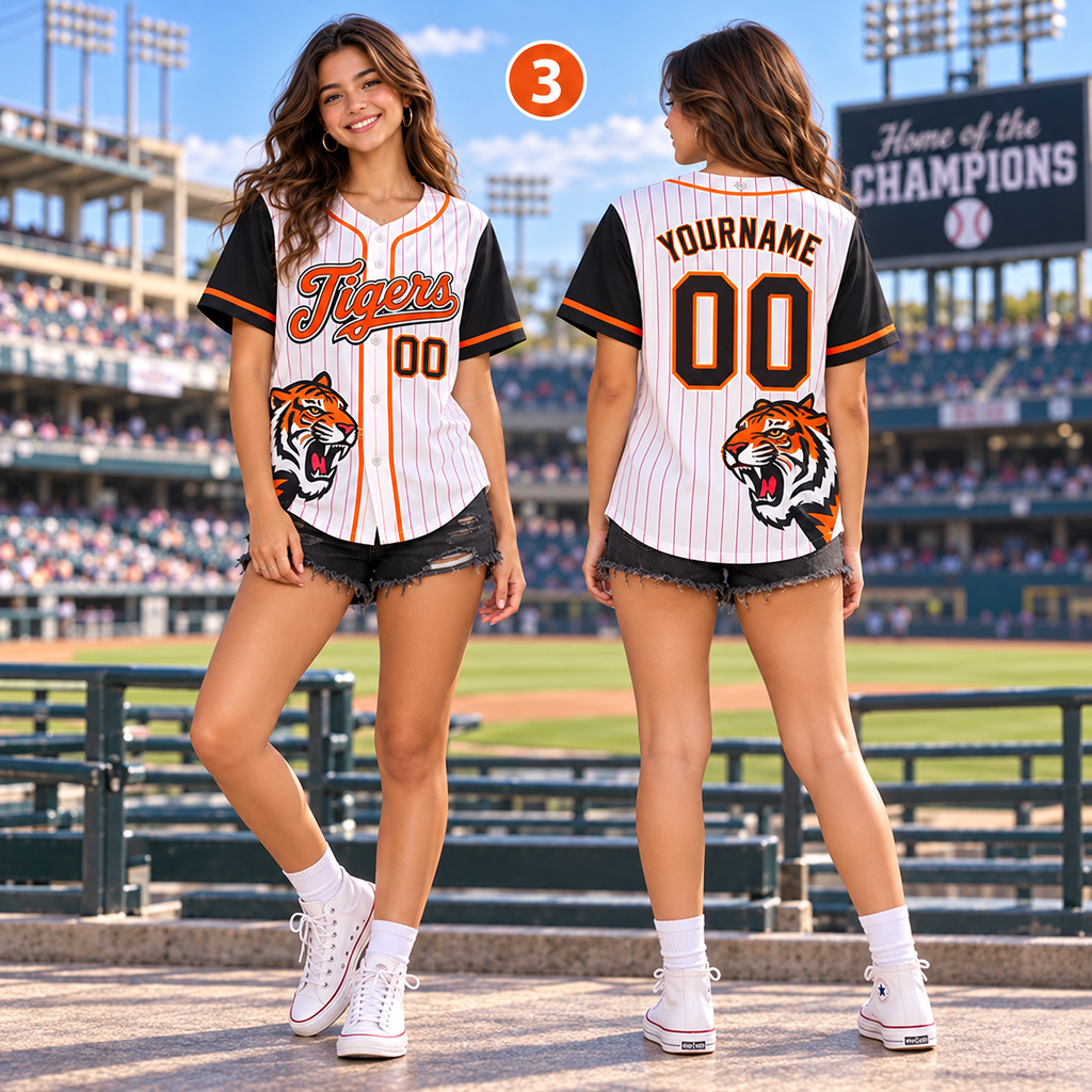 Personalized Pinstripe Baseball Jersey, Custom Game Day Team Uniform