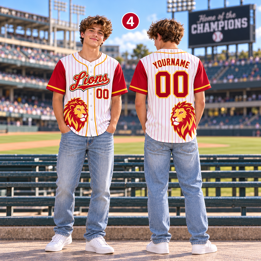 Personalized Pinstripe Baseball Jersey, Custom Game Day Team Uniform