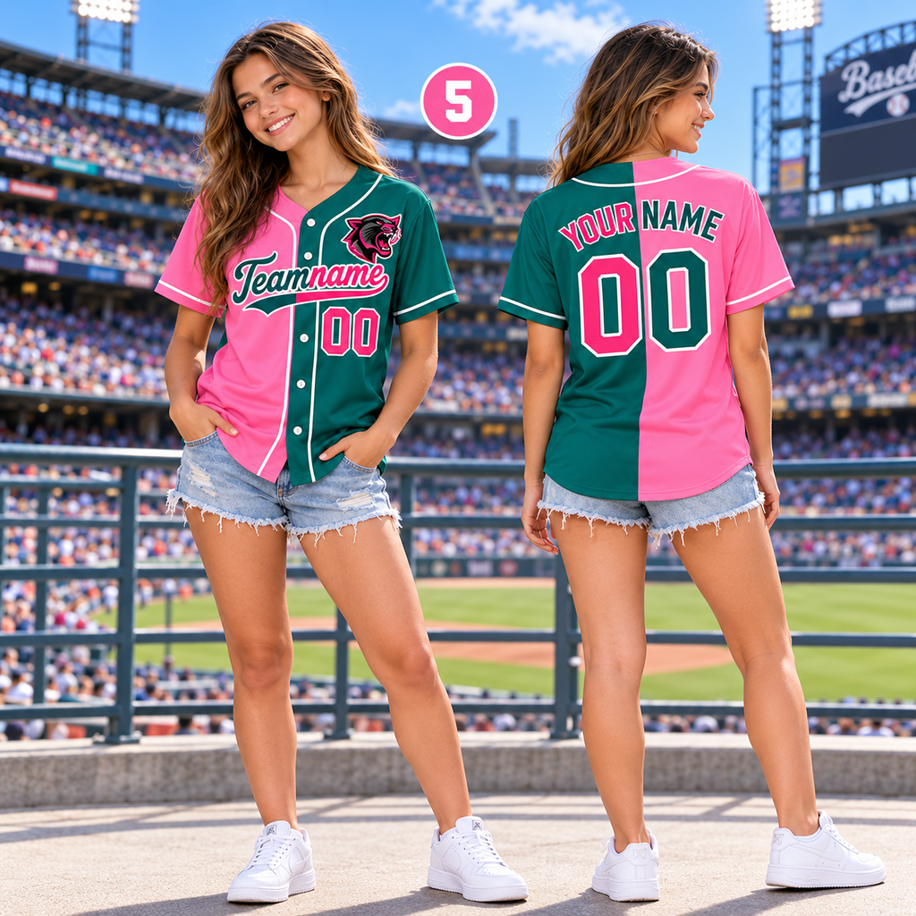 Personalized Split Color Baseball Jersey, Custom Mascot Proud Fan Gift