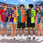 Personalized Split Color Baseball Jersey, Custom Mascot Proud Fan Gift