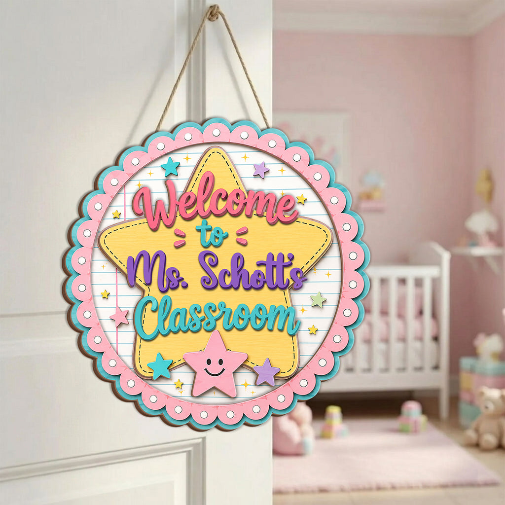 Personalized Teacher Door Sign, Heartfelt Classroom Welcome Gift Plaque - product image 1