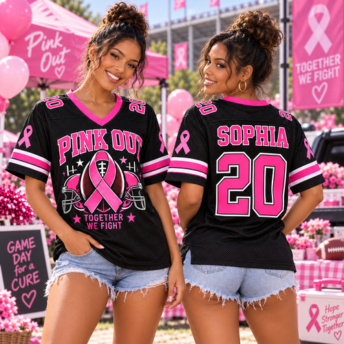 Breast Cancer Awareness Football Jersey, Together We Fight Spirit Wear - product image 2