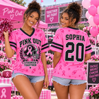 Custom Pink Out Football Jersey, Personalized Athletic Mesh - product image 2