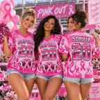 Pink Flame Football Jersey, Breast Cancer Supporter Tribute Gift - product image 2
