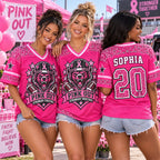 Breast Cancer Awareness Football Jersey, Custom Mascot Pink Out Spirit - product image 2