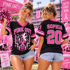 Custom Mascot Pink Out Football Jersey, Fighter Supporter Tribute Gift - product image 1
