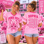 Breast Cancer Awareness Football Jersey, Custom Mascot Pink Out Apparel - product image 1