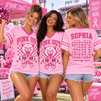 Breast Cancer Awareness Football Jersey, Custom Mascot Pink Out Apparel - product image 2
