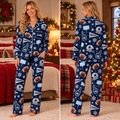 Personalized Football Christmas Pajamas, Team Spirit Satin Sleepwear, Football Fan Winter PJs