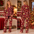 Personalized Football Christmas Pajamas, Game Day Satin Sleepwear Set