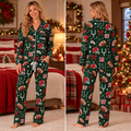 Personalized Football Playbook Christmas Pajamas, Football Fan Game Day Satin Set
