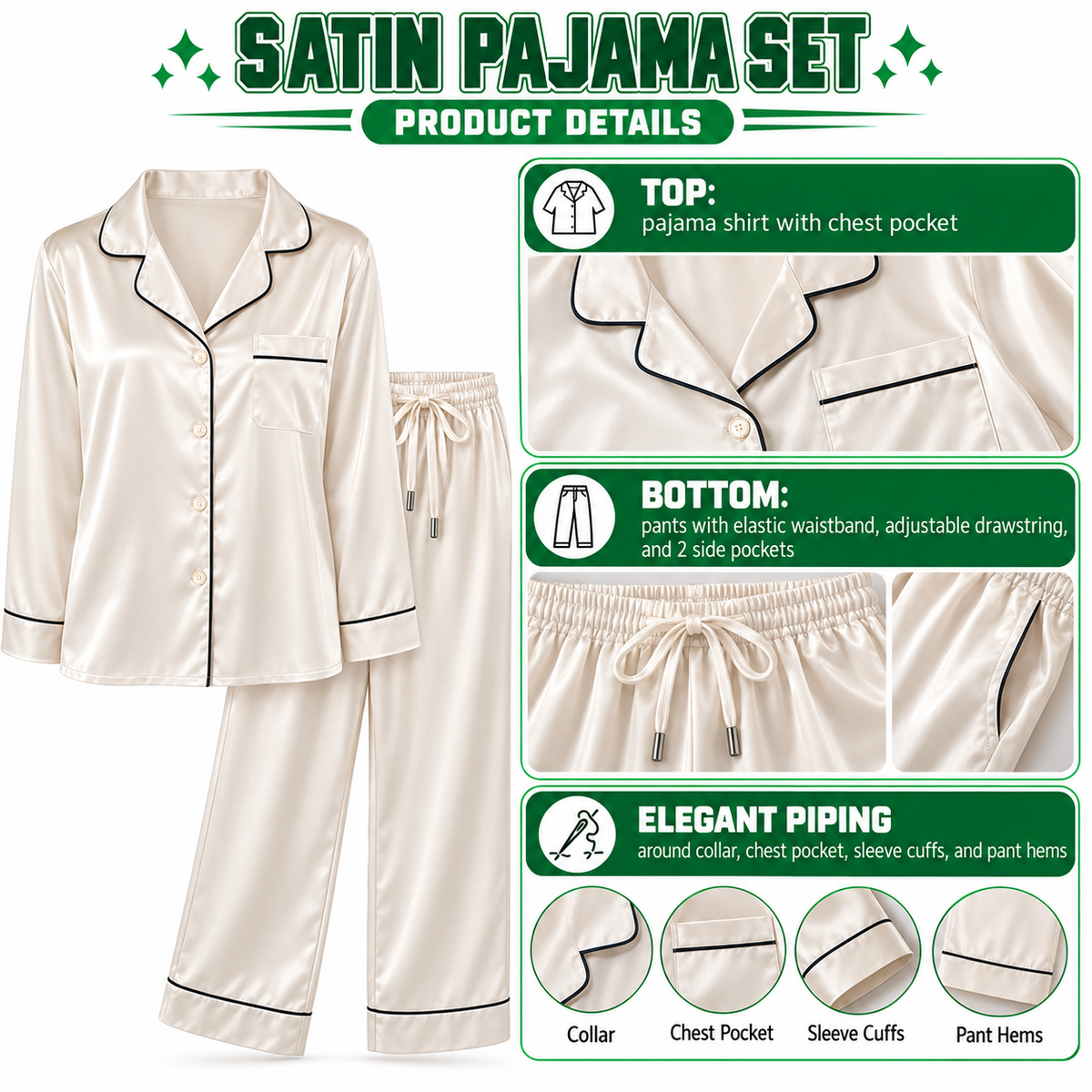 Custom Mascot Christmas Pajamas, Matching School Spirit Holiday Satin Set