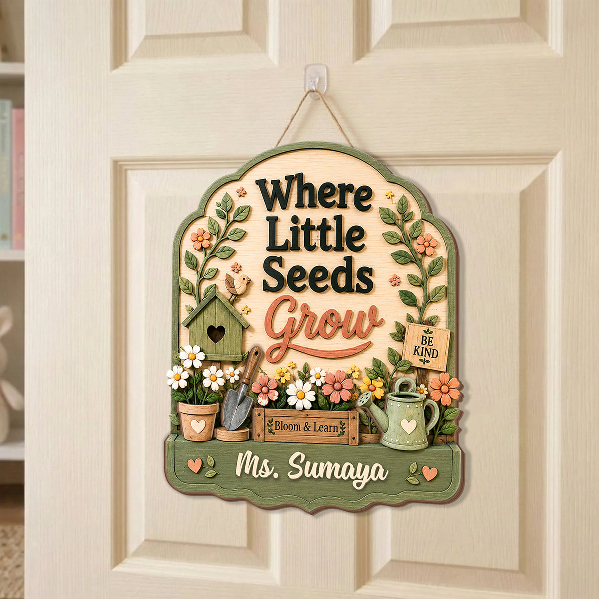 Personalized Teacher Door Sign, Heartfelt Educator Gift Welcome Plaque - product image 1