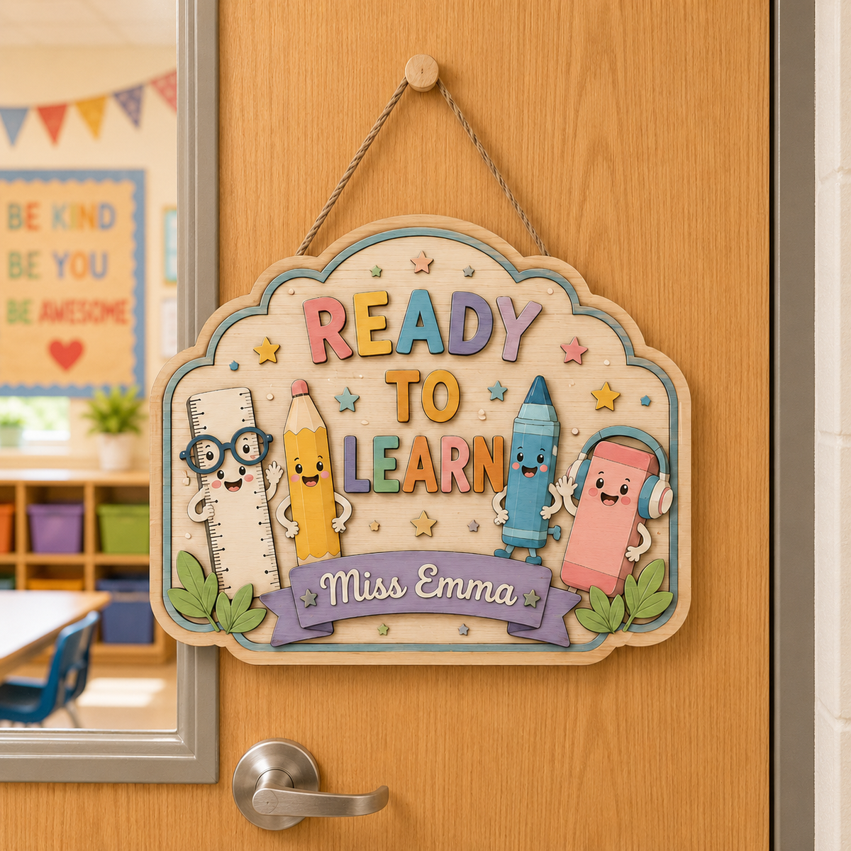 Personalized Teacher Door Sign, Heartfelt Educator Gift Welcome Plaque - product image 1
